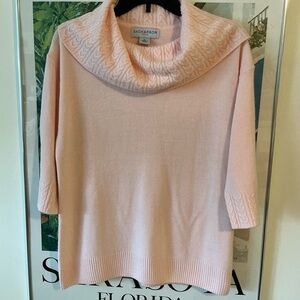 Sag Harbor Women's Soft Pink Sweater PL How neckline 3/4  sleeve 100% acrylic